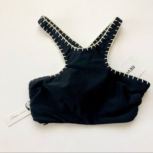 Lovers + Friends Temple Bikini Top Black Small